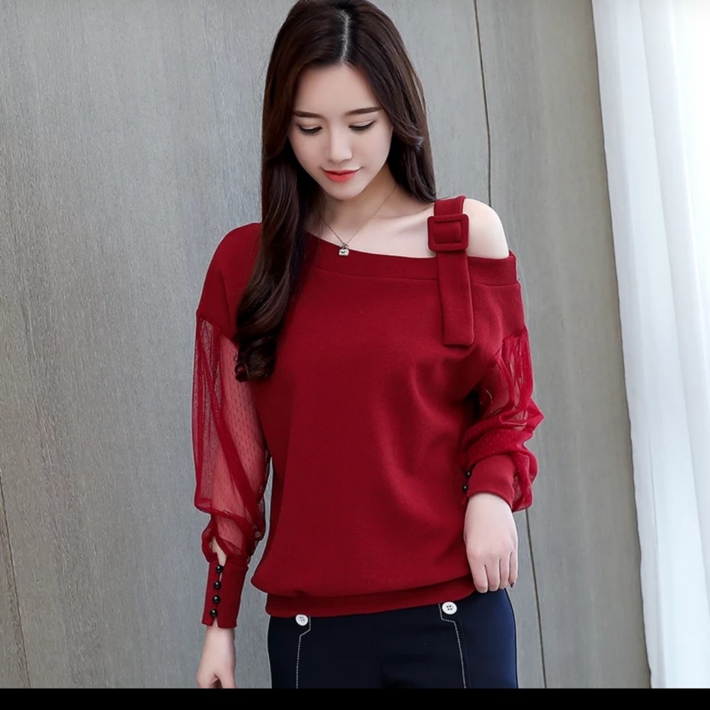 Red blouse for women size M